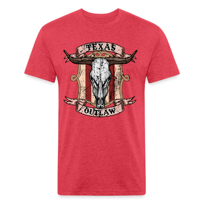 Texas Outlaw Fitted T-Shirt - heather red