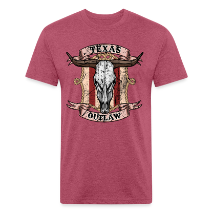 Texas Outlaw Fitted T-Shirt - heather burgundy