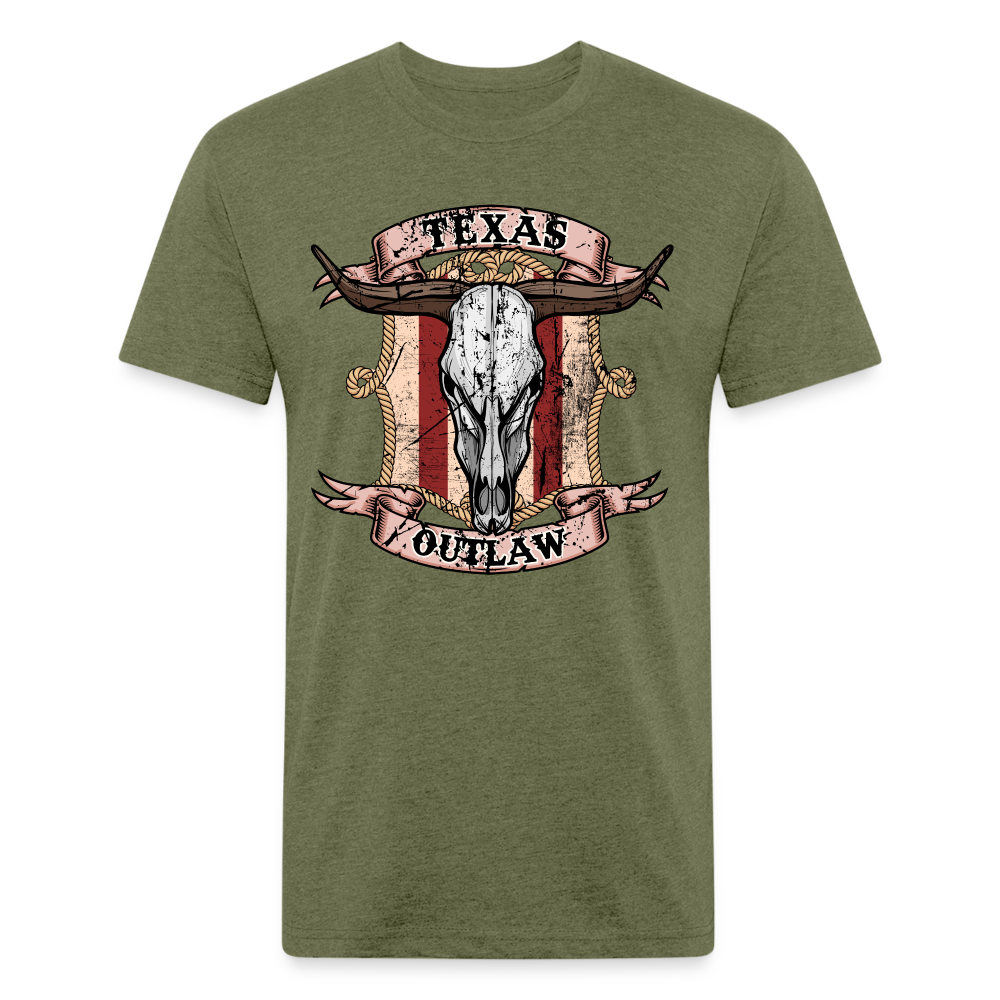 Texas Outlaw Fitted T-Shirt - heather military green