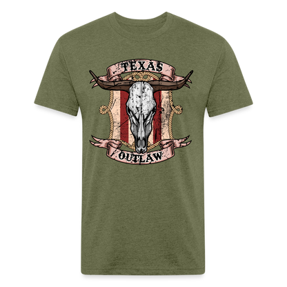 Texas Outlaw Fitted T-Shirt - heather military green