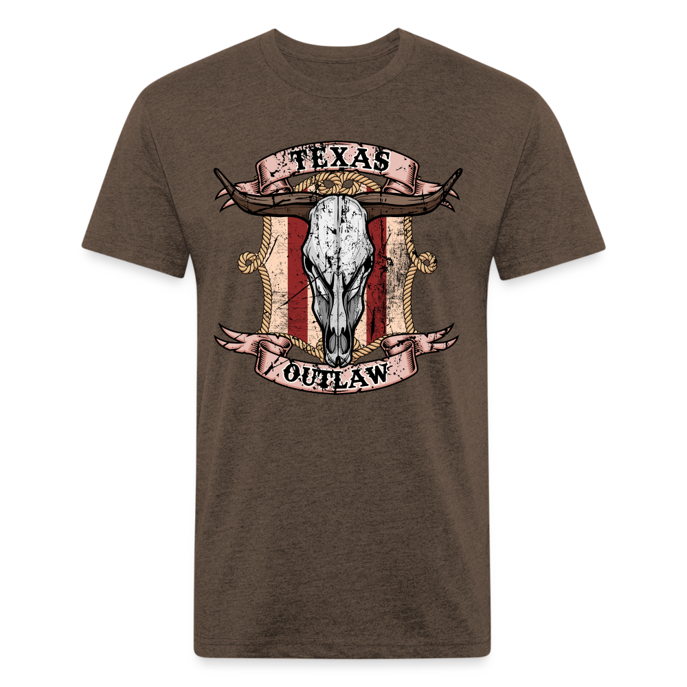 Texas Outlaw Fitted T-Shirt - heather espresso
