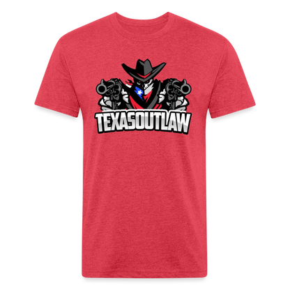 Texas Outlaw Fitted T-Shirt - heather red
