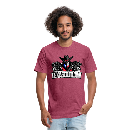 Texas Outlaw Fitted T-Shirt - heather burgundy