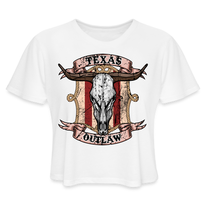Texas Outlaw Women's Cropped T-Shirt - white