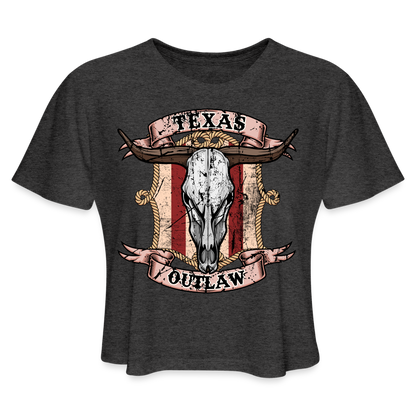 Texas Outlaw Women's Cropped T-Shirt - deep heather