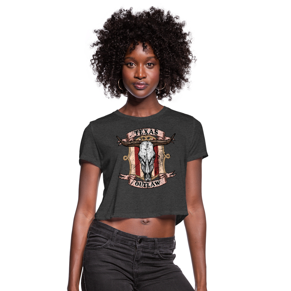 Texas Outlaw Women's Cropped T-Shirt - deep heather