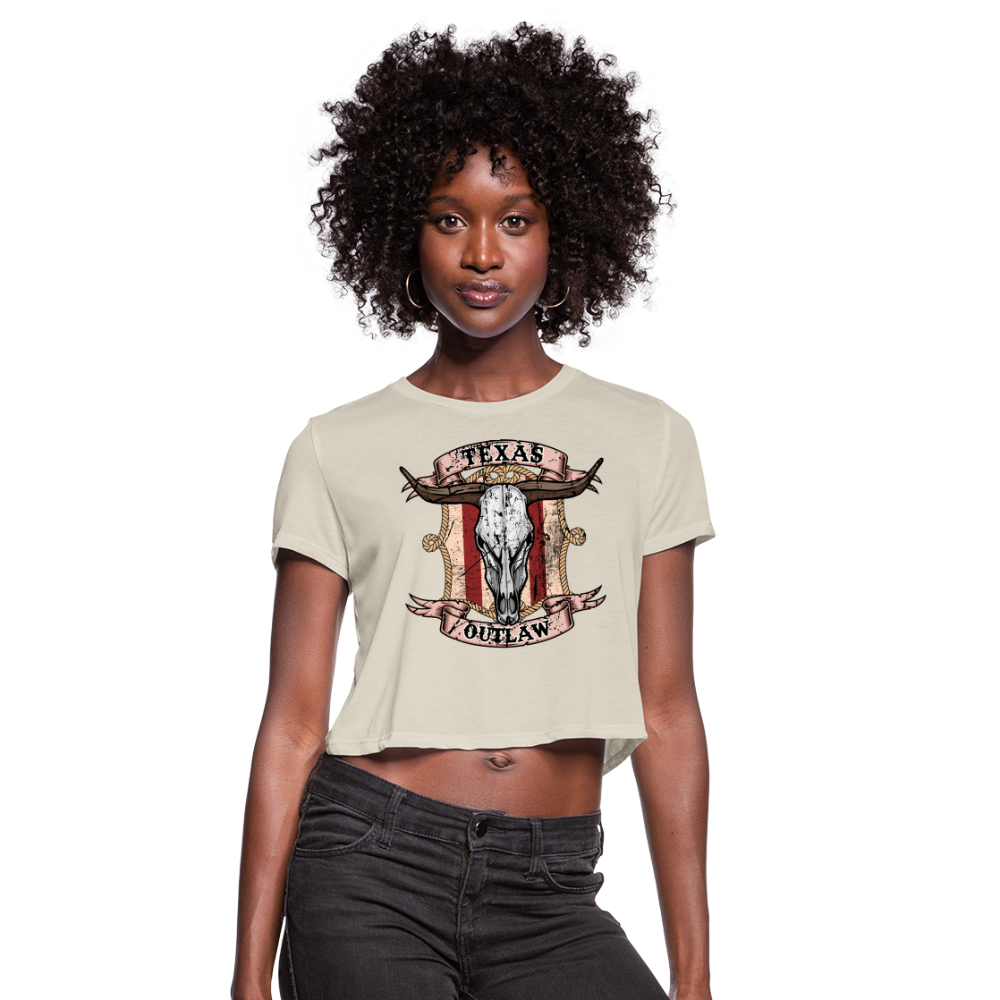 Texas Outlaw Women's Cropped T-Shirt - dust