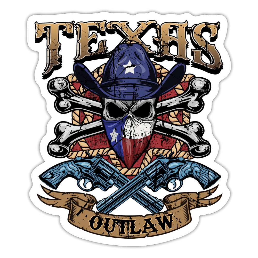 Texas Outlaw Sticker - white matte