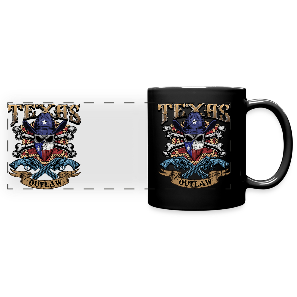 Texas Outlaw Full Color Panoramic Mug - black