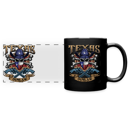 Texas Outlaw Full Color Panoramic Mug - black