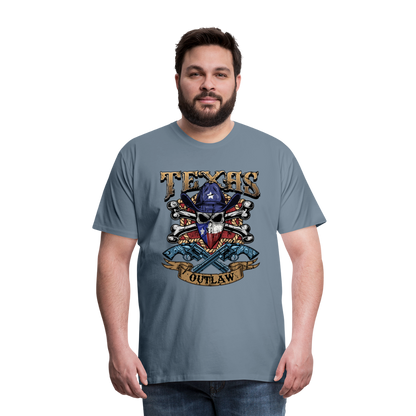 Texas Outlaw Men's Premium T-Shirt - steel blue