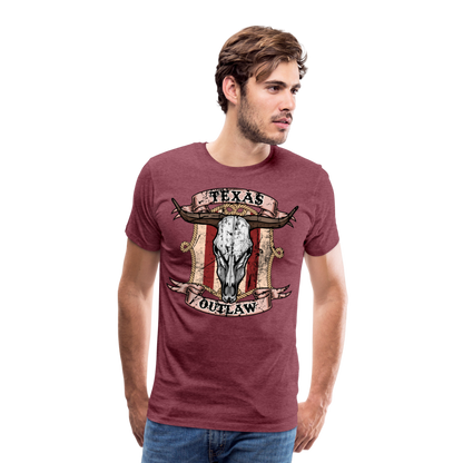 Texas Outlaw Men's Premium T-Shirt - heather burgundy