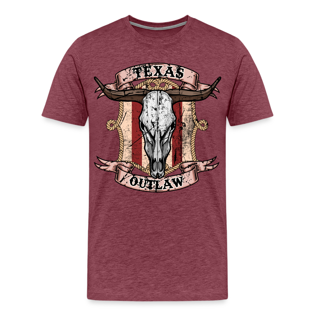 Texas Outlaw Men's Premium T-Shirt - heather burgundy