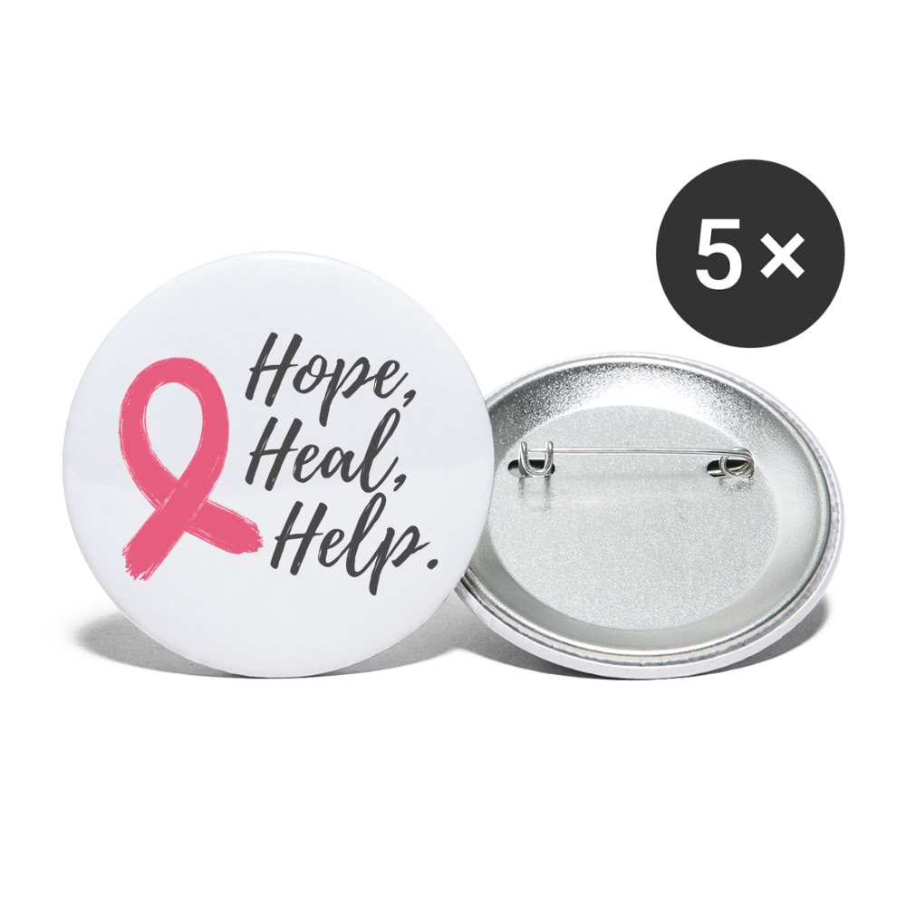 GU 'Hope Heal Help' Small Buttons - white