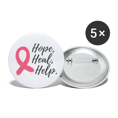 GU 'Hope Heal Help' Small Buttons - white