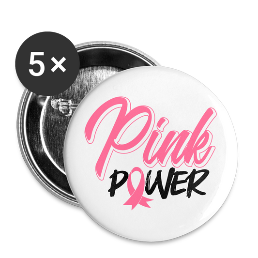 GU 'Pink Power' Small Buttons - white
