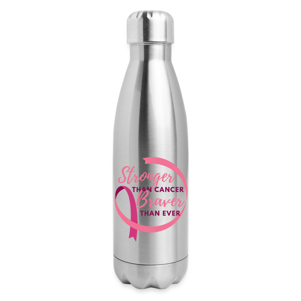 GU 'Stronger and Braver' Insulated Stainless Steel Water Bottle - silver