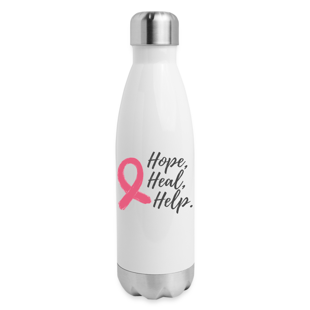 GU 'Hope Heal Help' Insulated Stainless Steel Water Bottle - white