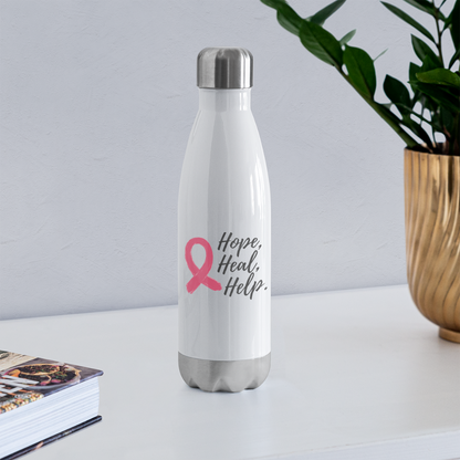 GU 'Hope Heal Help' Insulated Stainless Steel Water Bottle - white