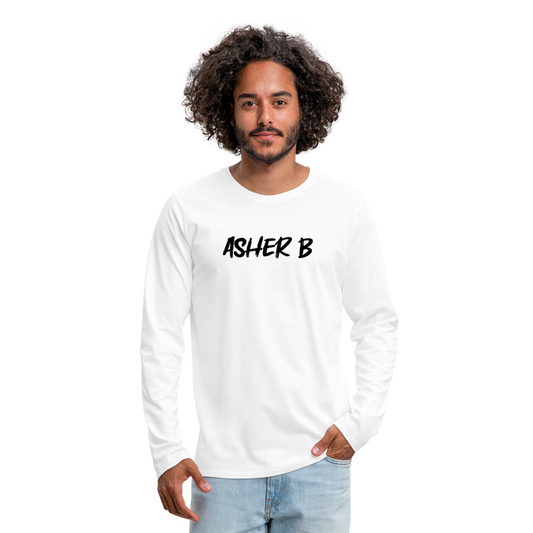 Asher B Men's Premium Long Sleeve T-Shirt - white