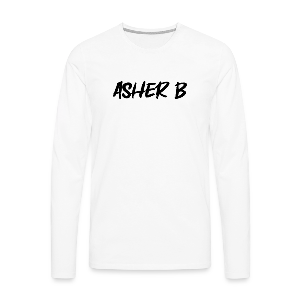 Asher B Men's Premium Long Sleeve T-Shirt - white