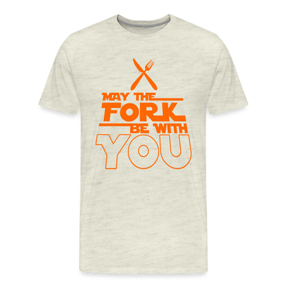 GU 'May the Fork' Unisex Premium T-Shirt - heather oatmeal