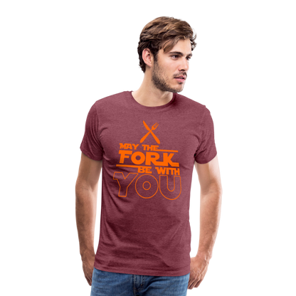 GU 'May the Fork' Unisex Premium T-Shirt - heather burgundy