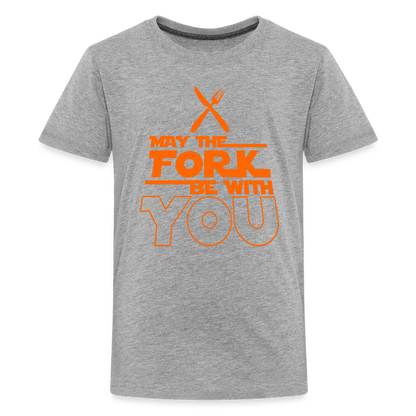 GU 'May the Fork' Youth Premium T-Shirt - heather gray