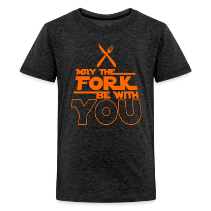 GU 'May the Fork' Youth Premium T-Shirt - charcoal grey