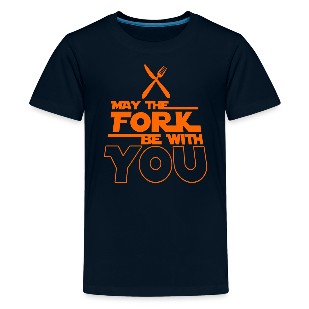 GU 'May the Fork' Youth Premium T-Shirt - deep navy
