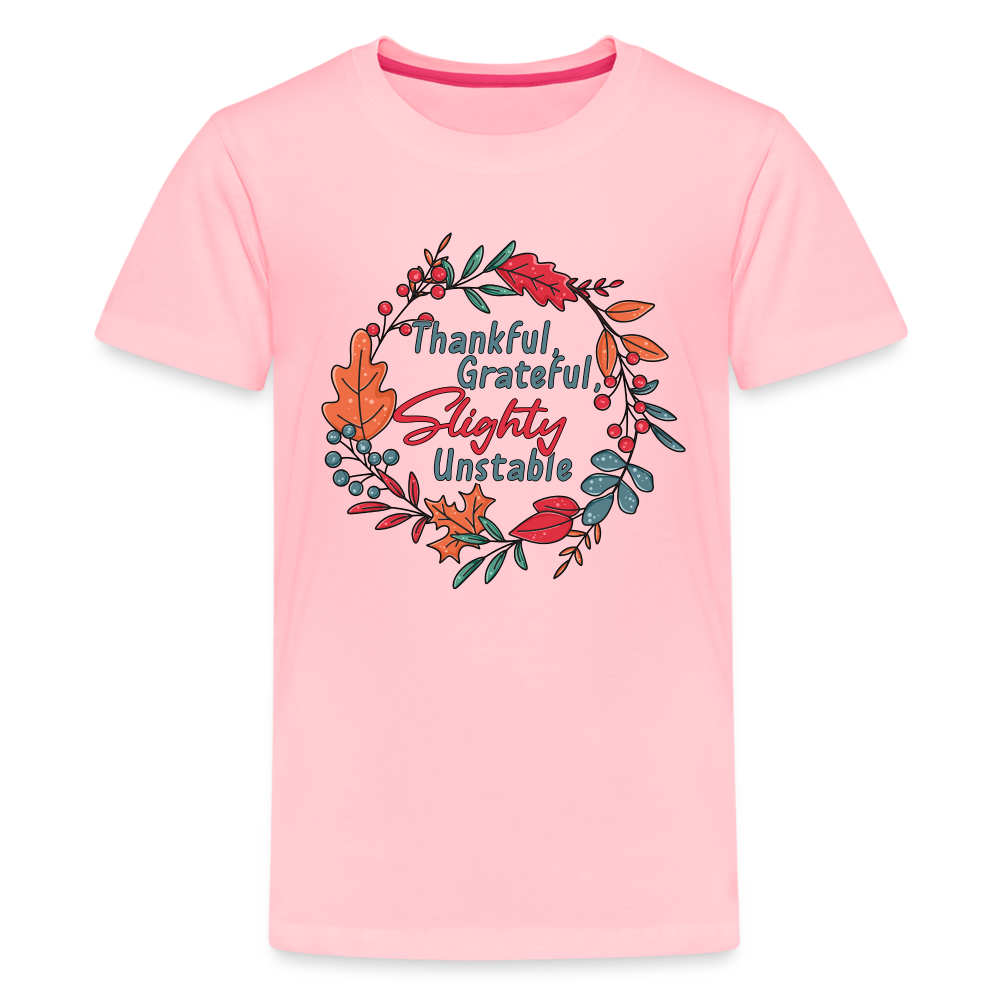 GU 'Thankful and Grateful' Youth Premium T-Shirt - pink