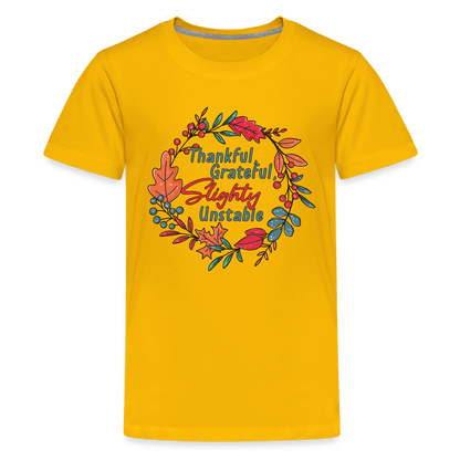 GU 'Thankful and Grateful' Youth Premium T-Shirt - sun yellow
