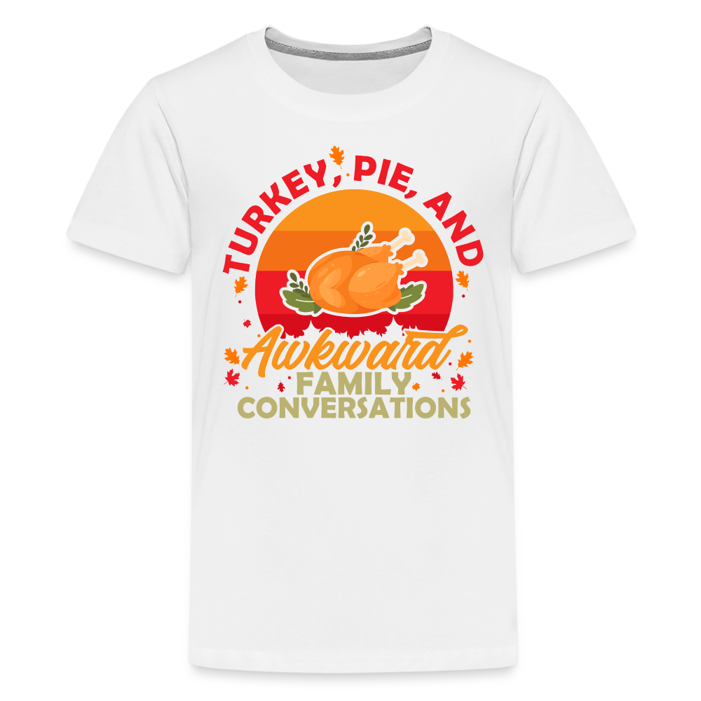 GU 'Turkey and Pie' Youth Premium T-Shirt - white