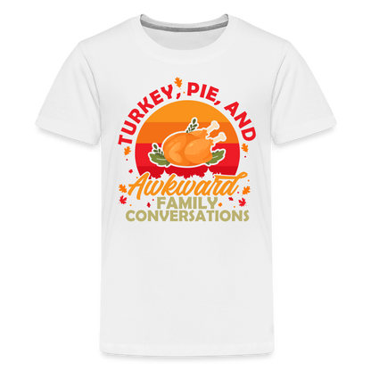 GU 'Turkey and Pie' Youth Premium T-Shirt - white