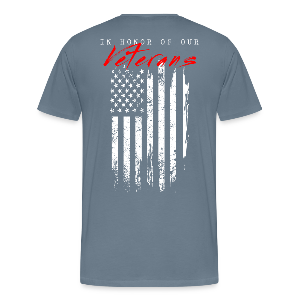 GU 'In Honor of Veterans' Unisex Premium T-Shirt - steel blue