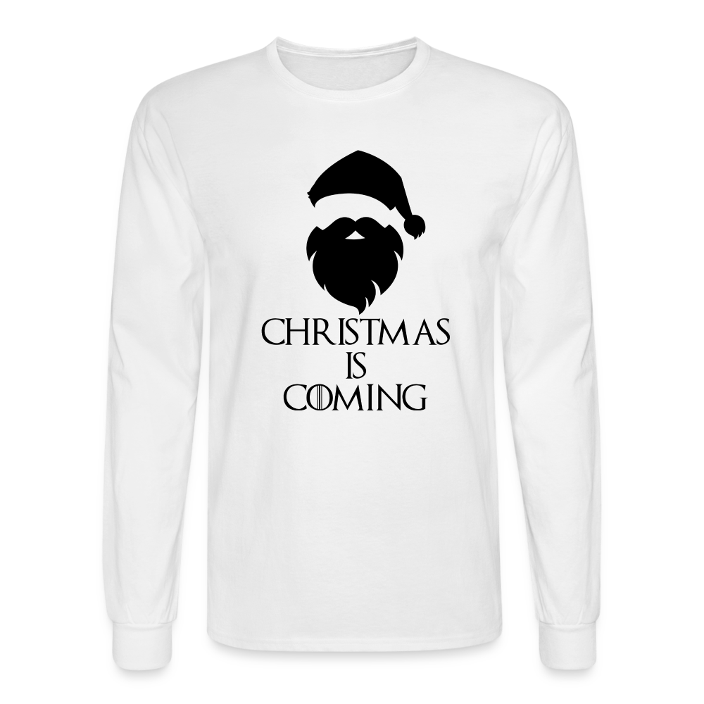 Adult 'Christmas is Coming' Long Sleeve T-Shirt - white