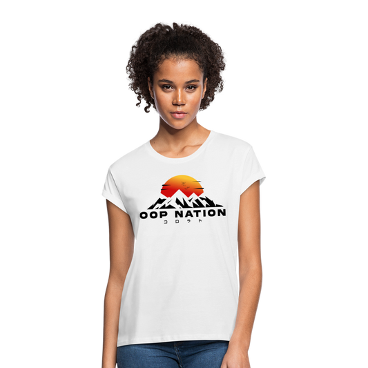 Oop Nation  Women's Relaxed Fit T-Shirt - white