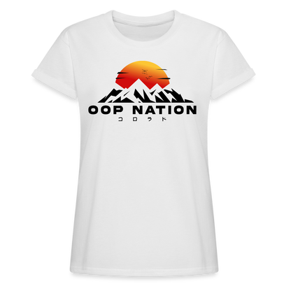 Oop Nation  Women's Relaxed Fit T-Shirt - white