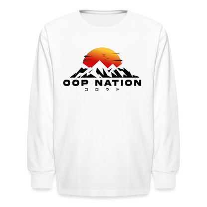 Oop Nation Youth Long Sleeve T-Shirt - white