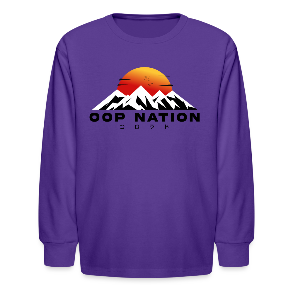 Oop Nation Youth Long Sleeve T-Shirt - dark purple