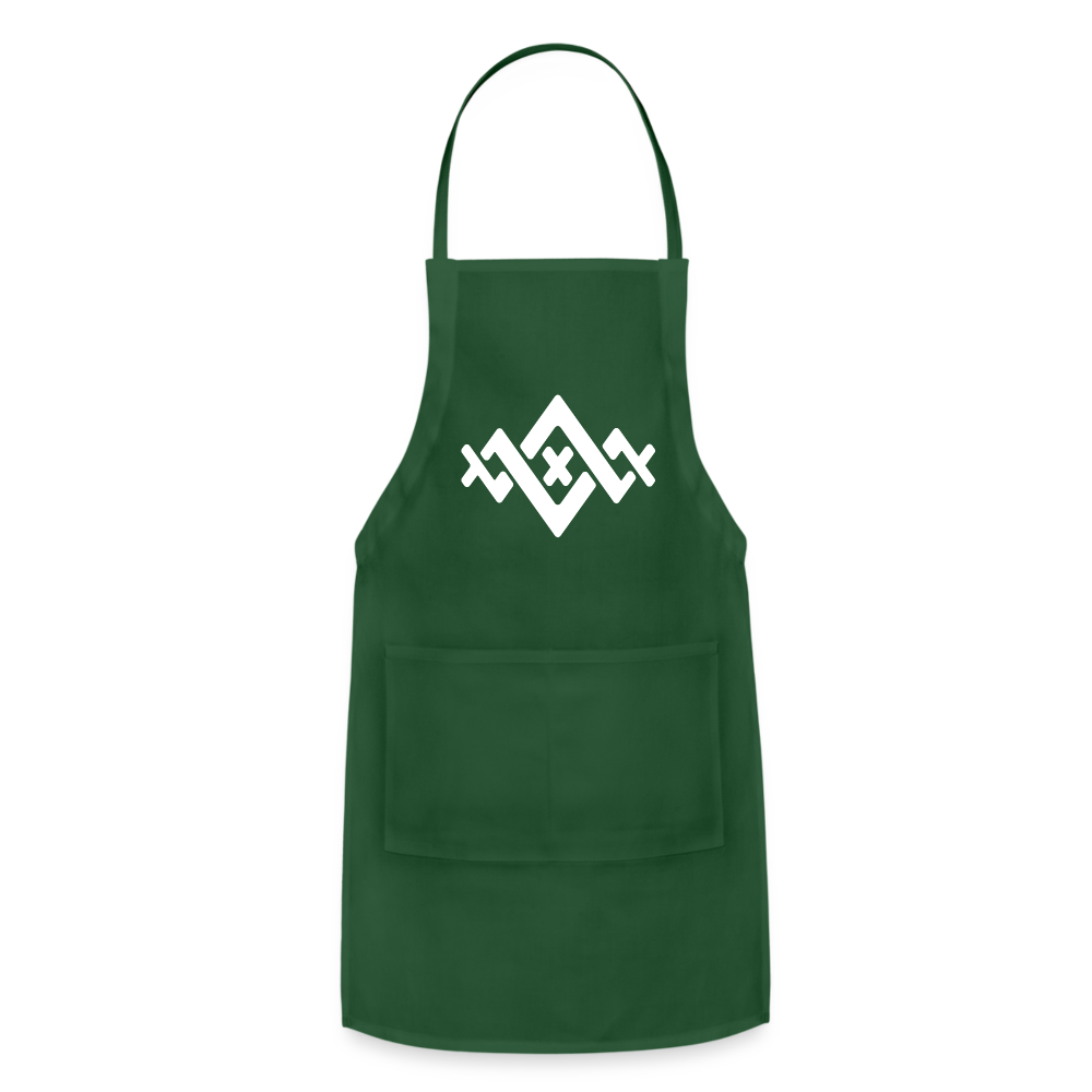 Adjustable Apron - white - forest green