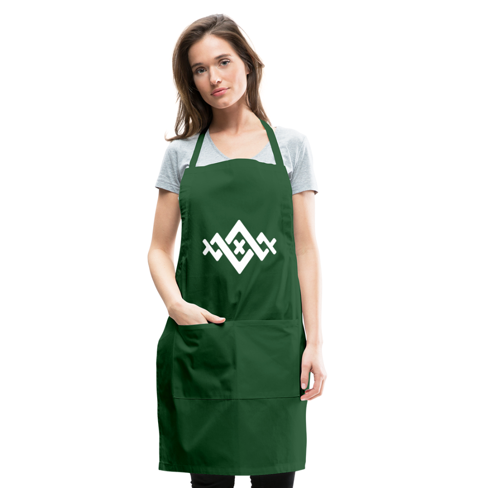 Adjustable Apron - white - forest green