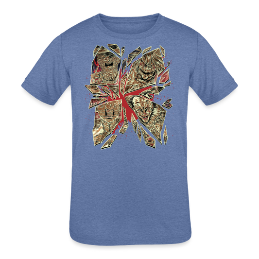 Youth 'Shattered Blood' Tri-Blend T-Shirt - heather blue