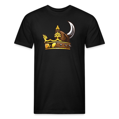 Adult Queen of Vikings 'Helm of Honor' Fitted T-Shirt - black