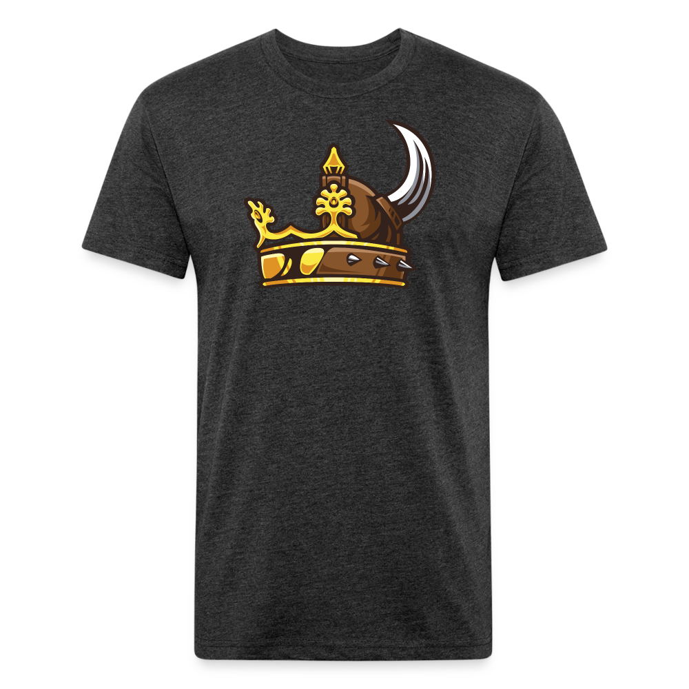 Adult Queen of Vikings 'Helm of Honor' Fitted T-Shirt - heather black