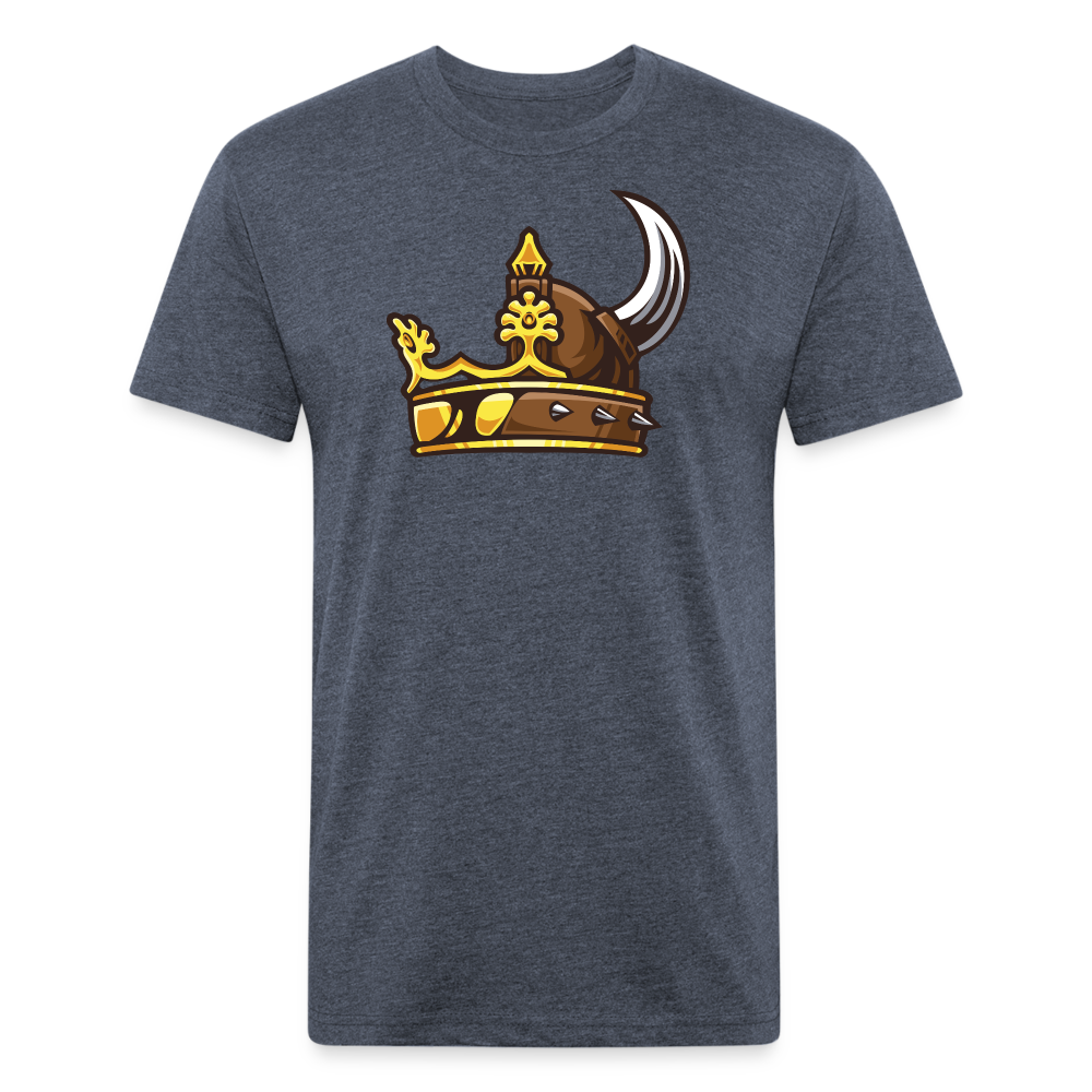 Adult Queen of Vikings 'Helm of Honor' Fitted T-Shirt - heather navy