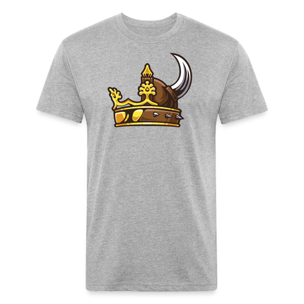 Adult Queen of Vikings 'Helm of Honor' Fitted T-Shirt - heather gray