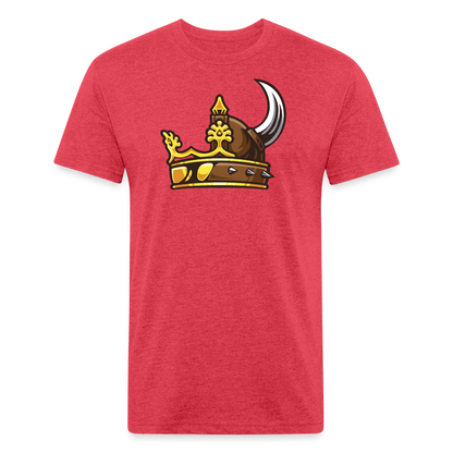 Adult Queen of Vikings 'Helm of Honor' Fitted T-Shirt - heather red