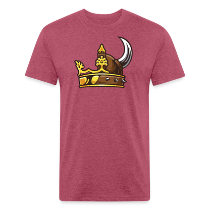 Adult Queen of Vikings 'Helm of Honor' Fitted T-Shirt - heather burgundy