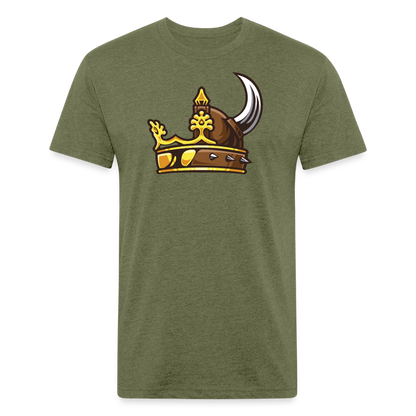 Adult Queen of Vikings 'Helm of Honor' Fitted T-Shirt - heather military green